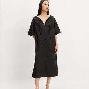 NWT Everlane The Supima® Puff-Sleeve Dress Black Women Sz‎ M